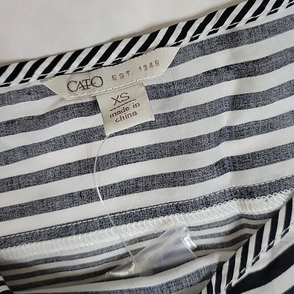 Cato Black/White Striped Blouse - Picture 2 of 5
